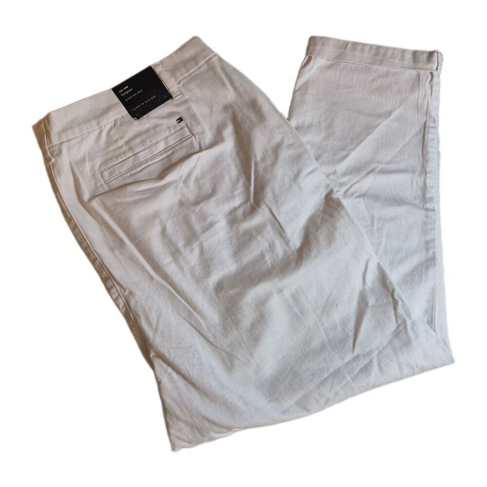 Tommy Hilfiger TH Flex Women's Plus Size Hampton Chino Pants 18W White